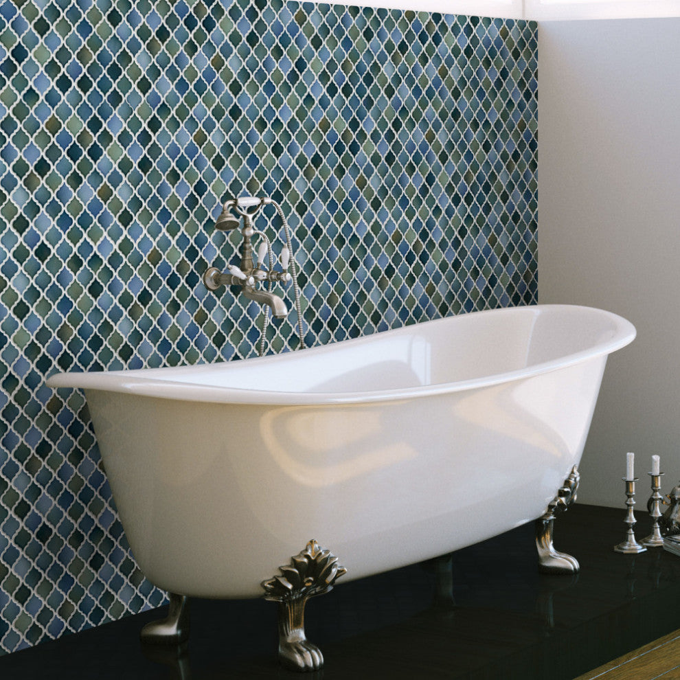 Hudson Tangier Mosaic Floor and Wall Tile, Lagoon