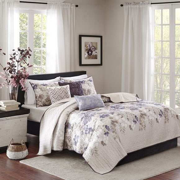 Madison Park Printed 6-Piece Coverlet Set, Full/Queen