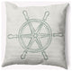 26x26" Large Ship Wheel Nautical Decorative Indoor Pillow, Sage