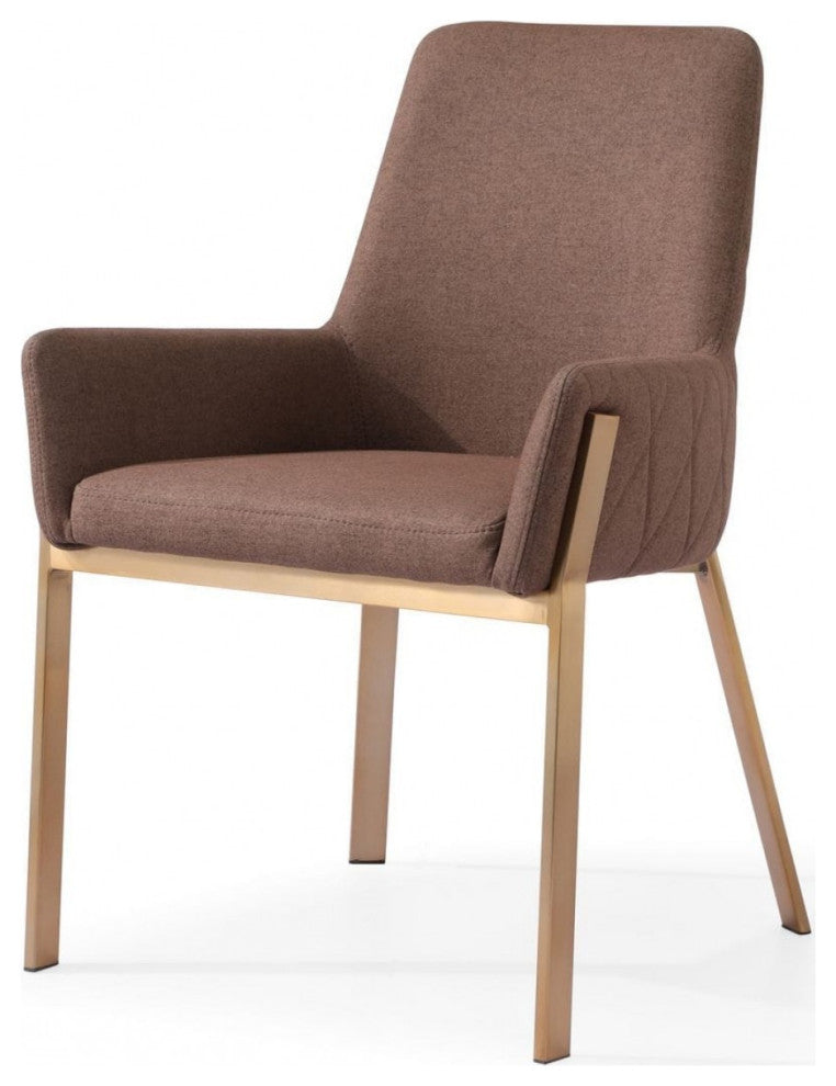 Brown Brass Dining Chair