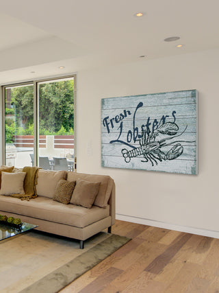 "Fresh Lobster" Painting Print on White Wood