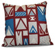 Decorative Holiday Outdoor Pillow Geometric Print, Cranberry, 20"x20"