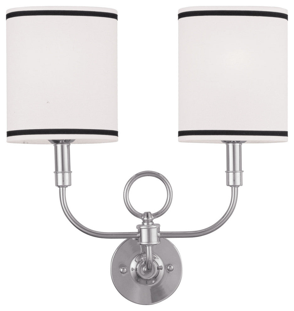LIVEX LIGHTING 9122-91 2 Light Brushed Nickel Wall Sconce
