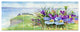 Spring Violet Flowers on Mountain, Floral Canvas Art Print, 83"x32", 7 Panels