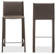 Crawford Taupe Leather Upholstered Counter Height Stool, Set of 2