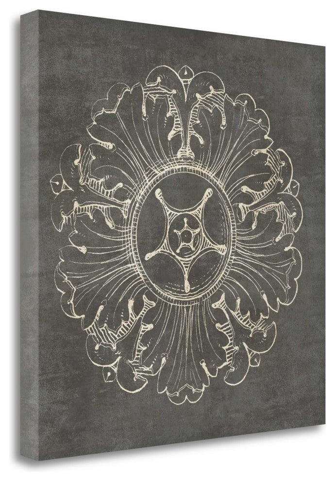 "Rosette VI Gray" By Wild Apple Portfolio, Giclee Print on Gallery Wrap Canvas