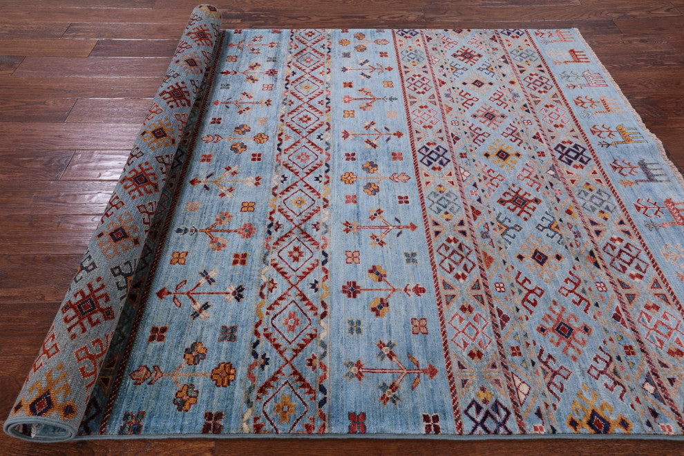 Persian Gabbeh Tribal Handmade Wool Rug 4' 11" X 6' 6" Q8031