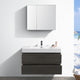 Valencia 40" Gray Oak Wall Hung Modern Bathroom Vanity, Medicine Cabinet