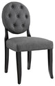 Modern Contemporary Dining Side Chair, Gray Fabric