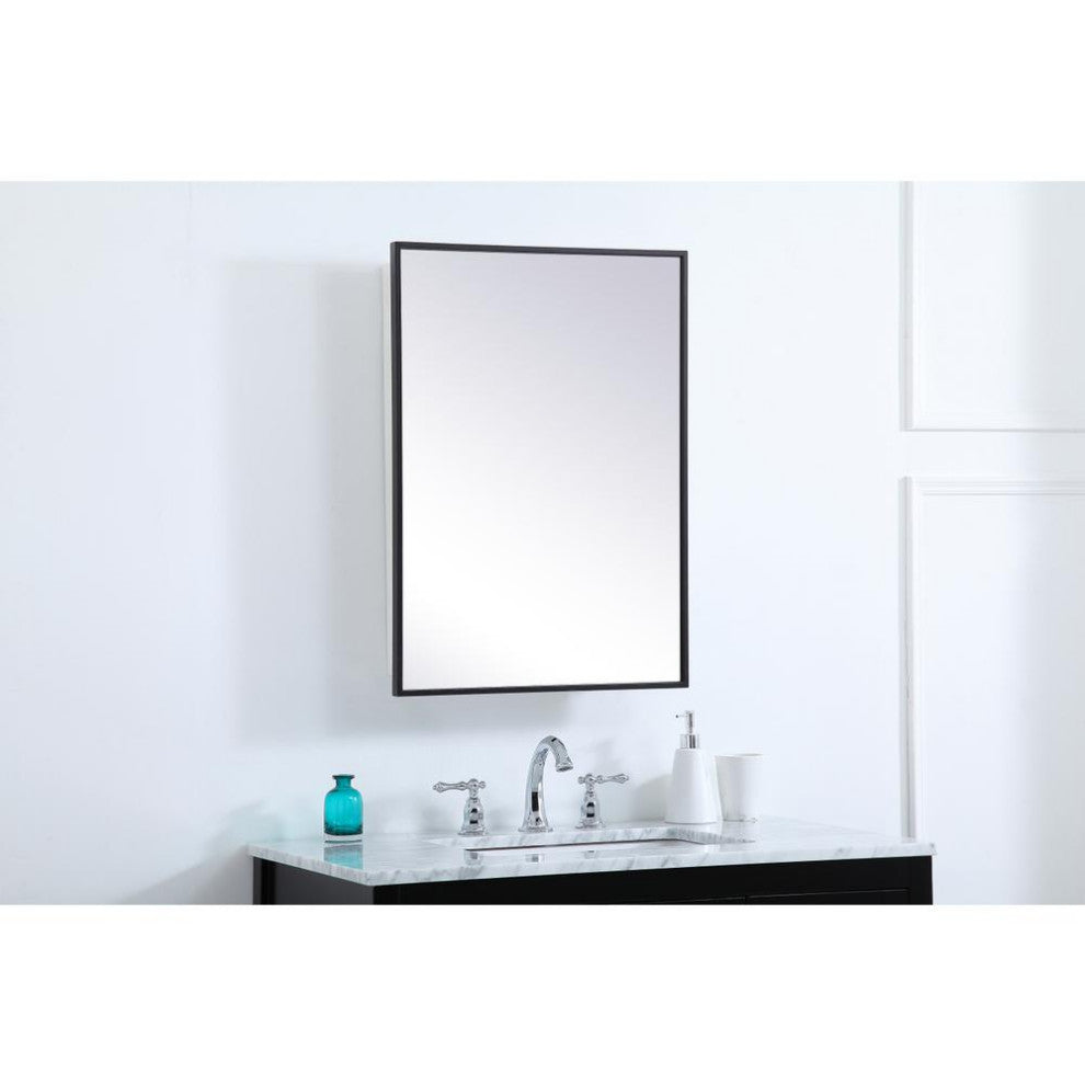 Metal mirror medicine cabinet 20 inch x 28 inch in Black