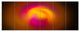 Yellow Pink Misty Sphere on Black, Abstract Canvas Art Print, 70"x28", 6 Panels