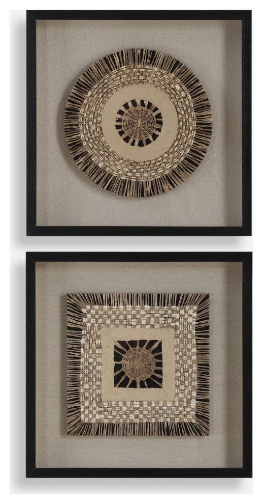 Uttermost 04367 Intertwine 24" x 24" Framed Shadow Boxes - Set of - Beige