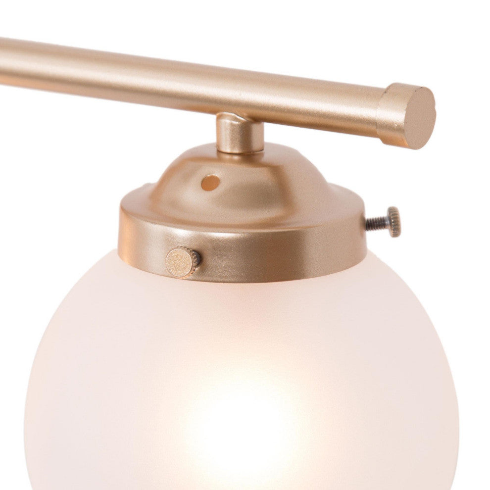 4-Lights Matte Gold and Opal Glass Globe LED Contemporary Vanity Light