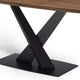 Dining Table, Wood, Metal, Brown Walnut, Modern, Bistro Restaurant Hospitality