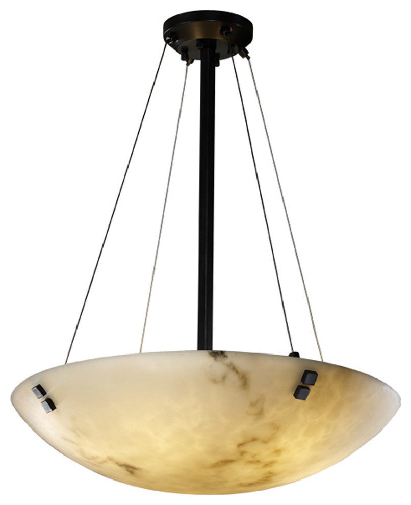 24-inch Pendant Bowl - PAIR SQUARE FINIALS