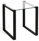 Cortesi Home Gega Contemporary Glass End Table, Matte Black, Clear Glass