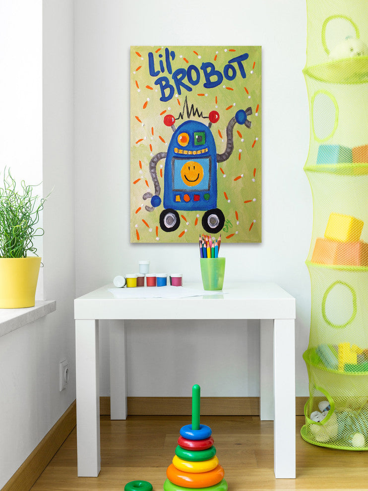 Marmont Hill, "Lil Brobot" by Nicola Joyner Painting on Wrapped Canvas, 20x30