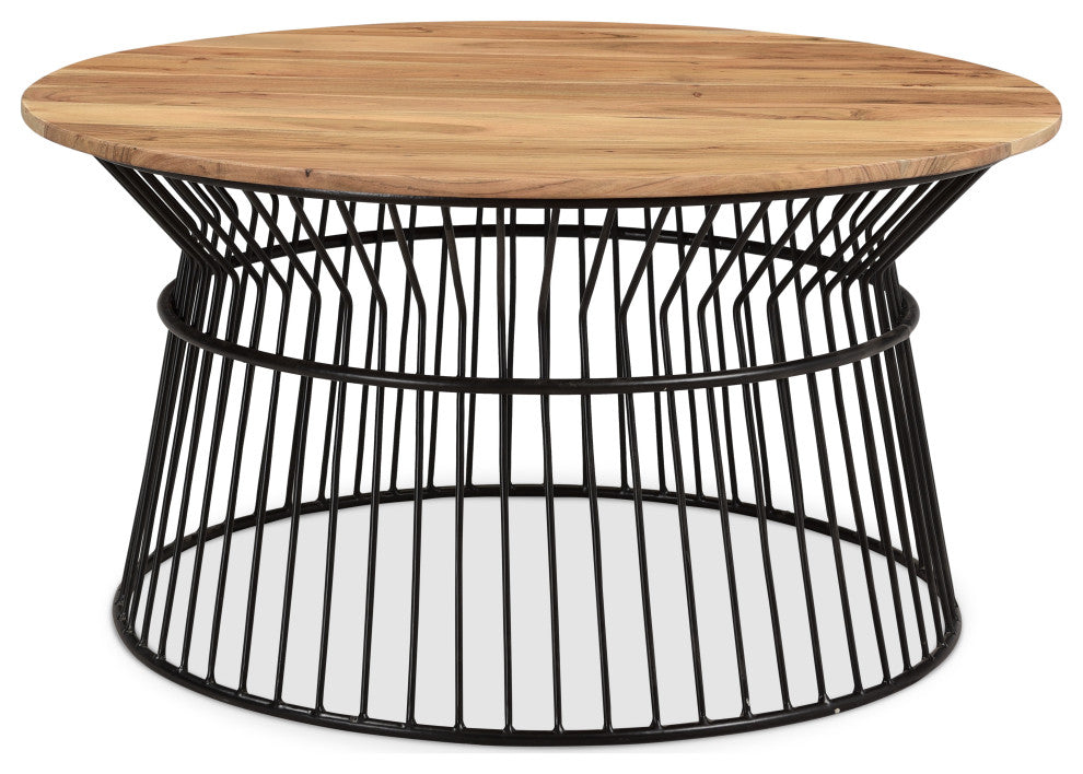 Finch Round Coffee table in Acacia wood 33"