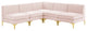 Triumph Channel Tufted Performance Velvet 5-Piece Sectional Sofa - Pink
