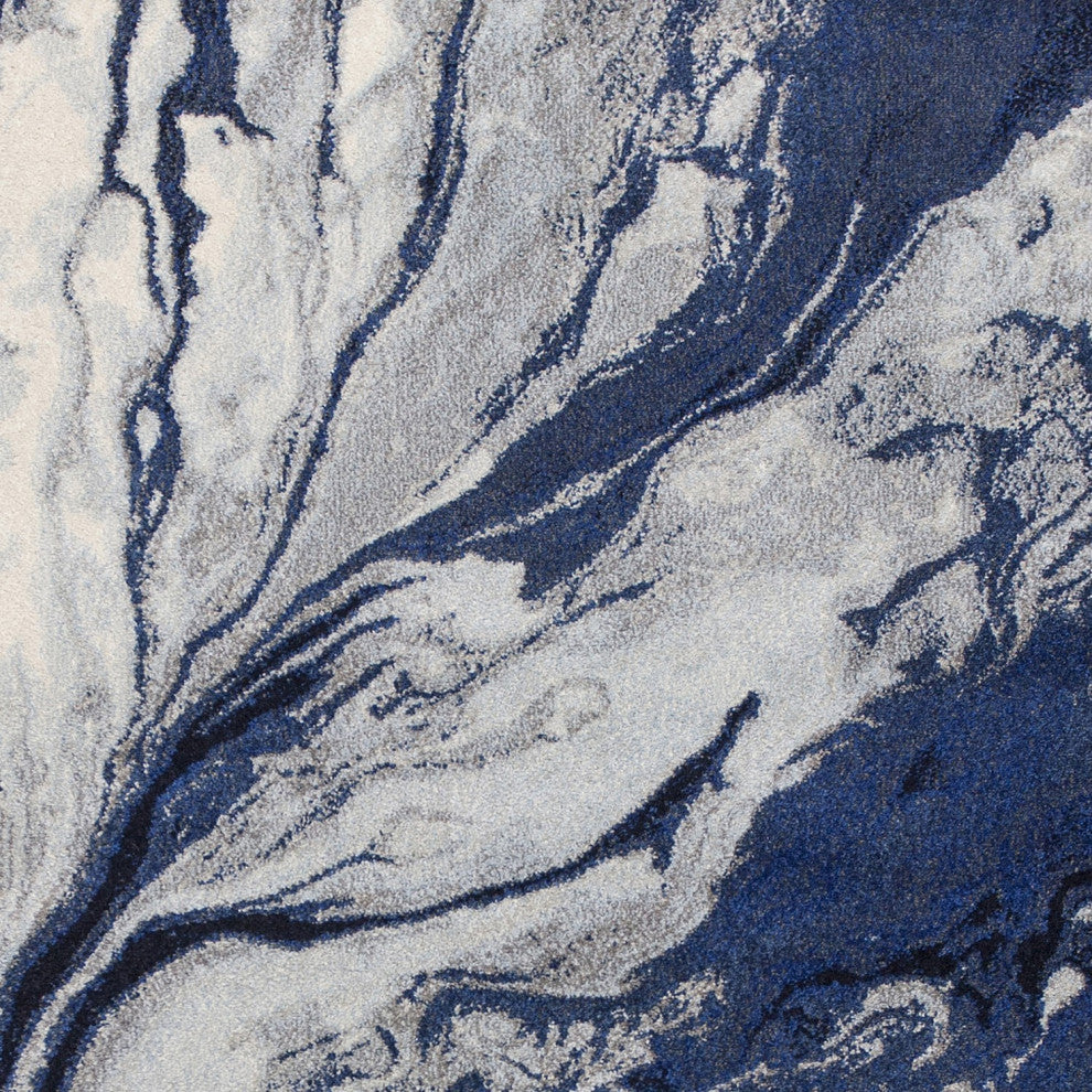 HomeRoots 7' x 10' Polypropylene Blue Area Rug