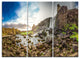 "Rocky Waterfall in Mountains Iceland" Wall Art, 3 Panels, 36"x28"