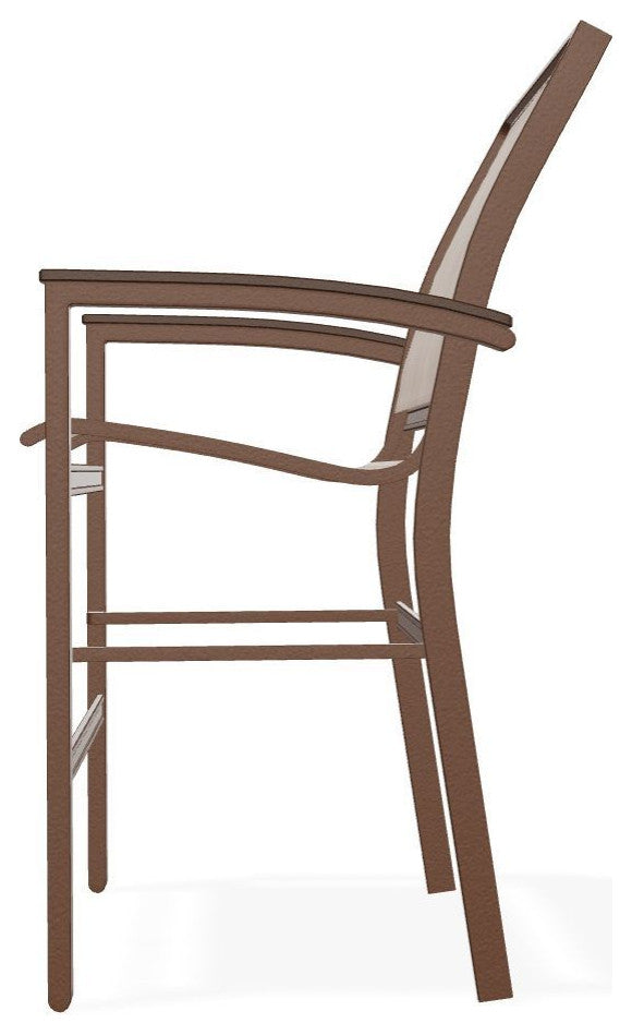 Bazza Sling Balcony Height Stackable Outdoor Stool, Augustine Fennel/Kona