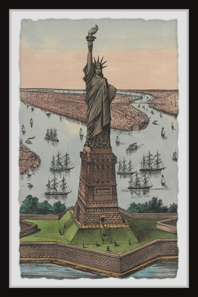 "Liberty Statue" Framed Painting Print, 24x36