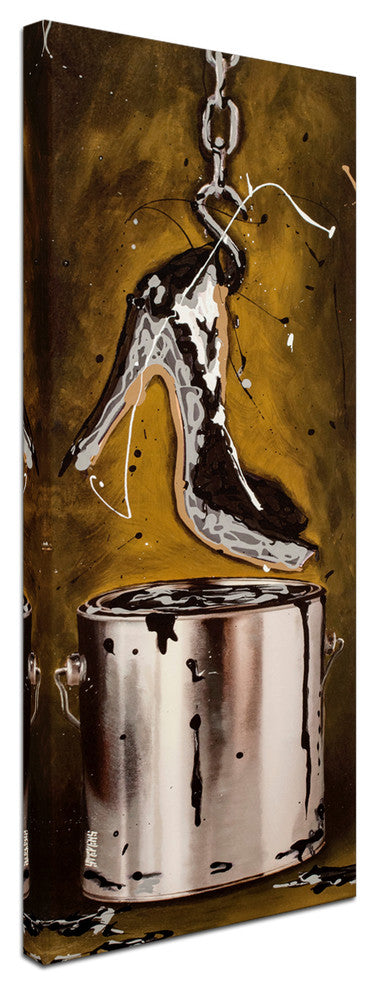 Roderick Stevens 'Paint Dipped Shoe Black' Canvas Art, 10x24