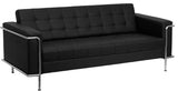HERCULES Lesley Series Contemporary Black Leather Sofa with Encasing Frame