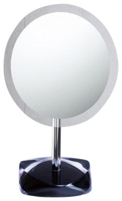 Magnifying Mirror With Round Colored Base, Black