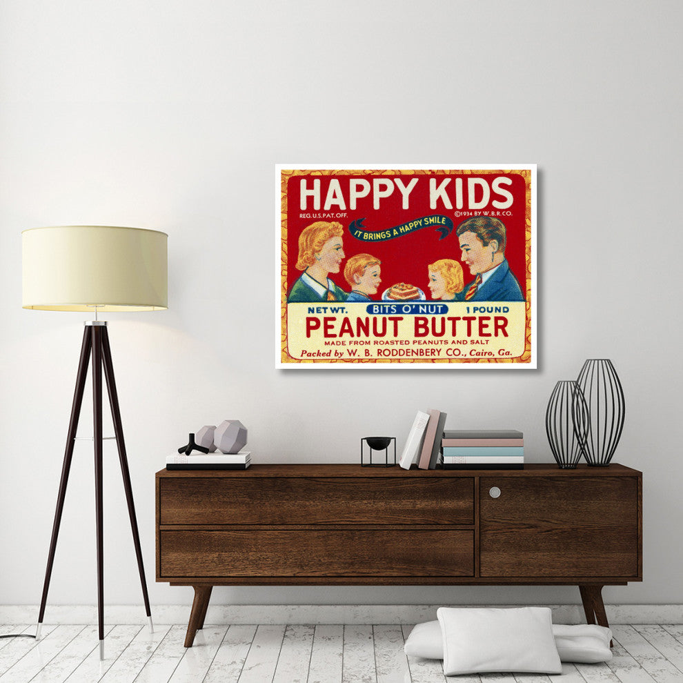 "Happy Kids Bits o' Nut Peanut Butter" Print by Retrolabel, 46"x36"