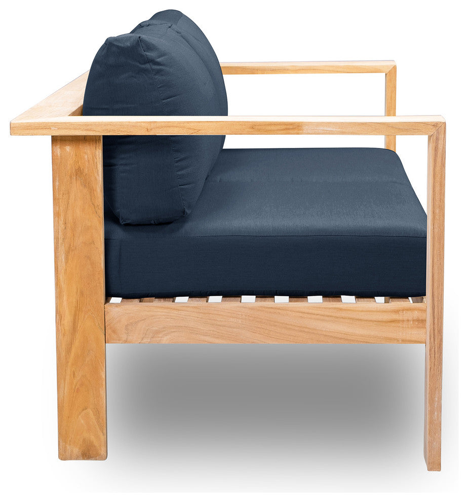 Ando Teak Loveseat, Spectrum Indigo