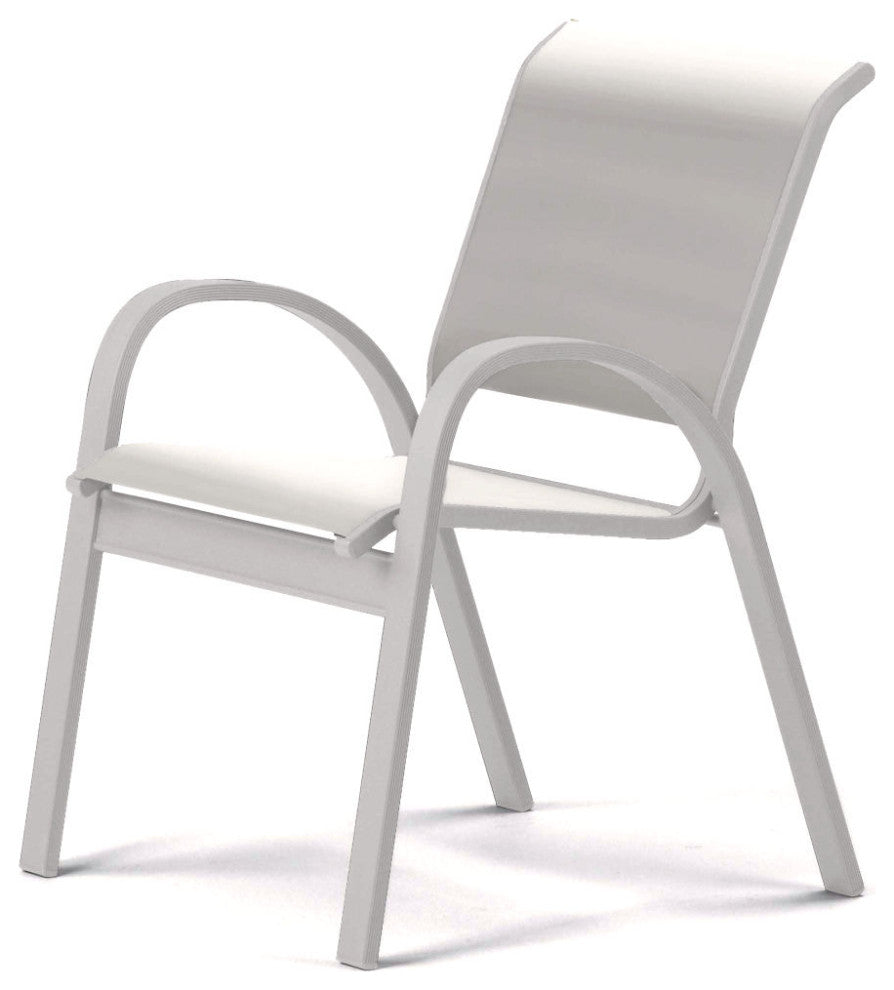 Aruba II Sling Cafe Chair, Textured White, White