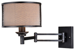 Polk Instalux Swing Arm Wall Light Warm Pewter