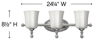 Hinkley Shelly Three Light Vanity, Chrome