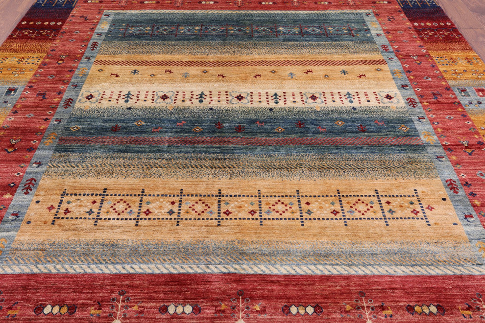 8' 2" X 9' 8" Persian Gabbeh Tribal Hand-Knotted Rug Q5257