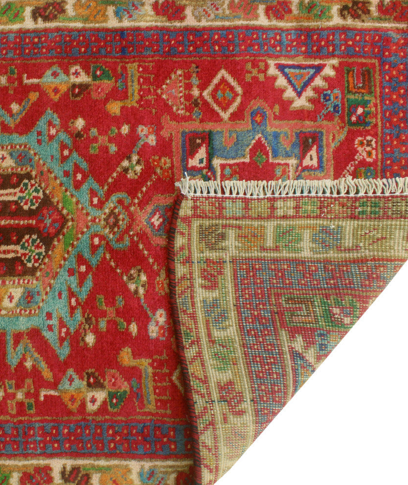 Fine Vintage Distressed Marland Red/Beige Runner, 2'8x10'7