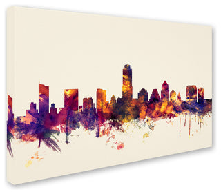 Michael Tompsett 'Austin Texas Skyline' Canvas Art, 32"x22"