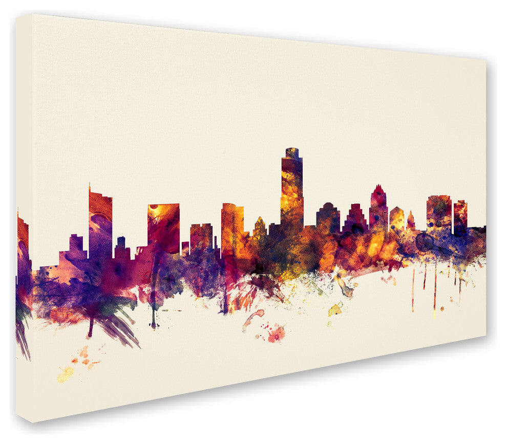 Michael Tompsett 'Austin Texas Skyline' Canvas Art, 32"x22"