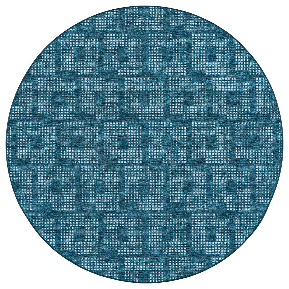 Delano DA1 Navy 4' x 4' Round Rug
