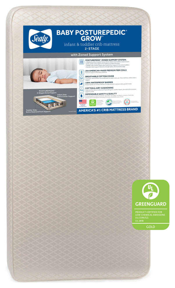 Sealy Baby Posturepedic Grow 2-Stage Crib and Toddler Mattress