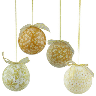 Snowflake Tree Shatterproof Christmas Ball Ornaments, Brown/White, 6-Piece Set