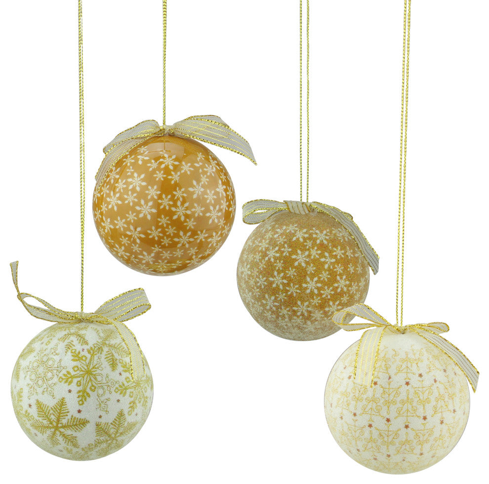 Snowflake Tree Shatterproof Christmas Ball Ornaments, Brown/White, 6-Piece Set