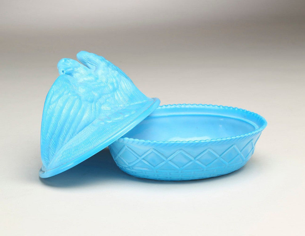 Prentiss Glass Eagle Decorative Bowl, Blue
