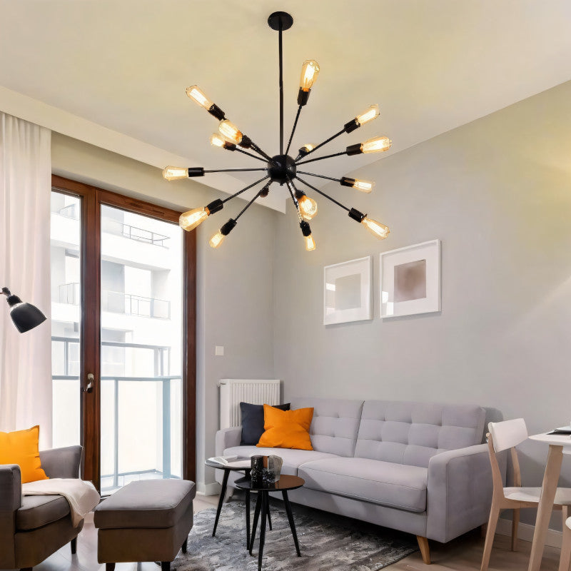 Gland | Creative Iron Chandelier in the Shape of 12-arm Satellite, 12 Lights