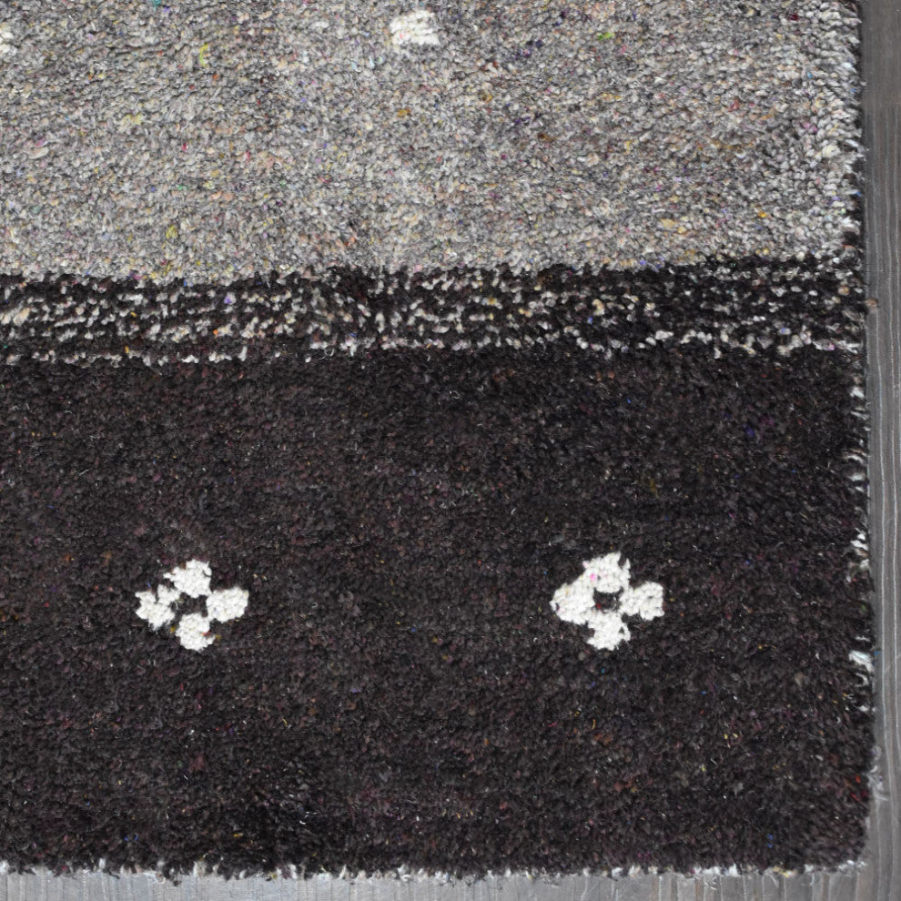 HAND KNOTTED LOOM SILK AREA RUGS-5'x8',Rectangle,Brown Beige,Contemporary