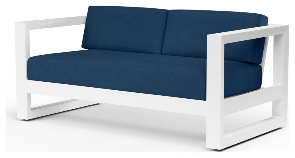 Newport Modern Design In Spectrum Indigo Outdoor Loveseat