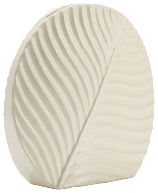Ceramic 11" Round Botanical Vase, Cotton