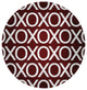 Hugs and Kisses Valentines Chenille Rug, Maroon, 5' Round