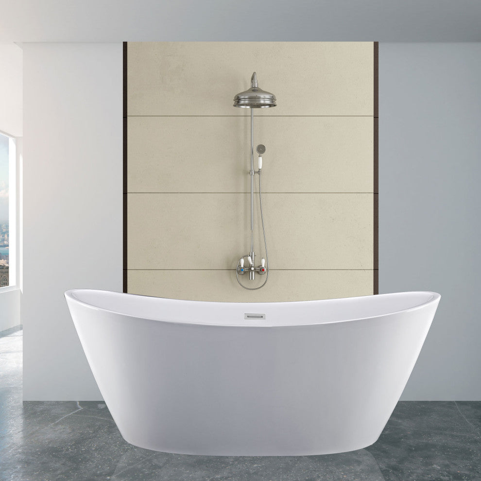 67" Luxury Freestanding Bathtub Acrylic Soaking SPA Tub by Empava